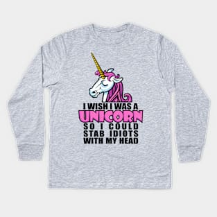 Wish I Was a Unicorn Kids Long Sleeve T-Shirt